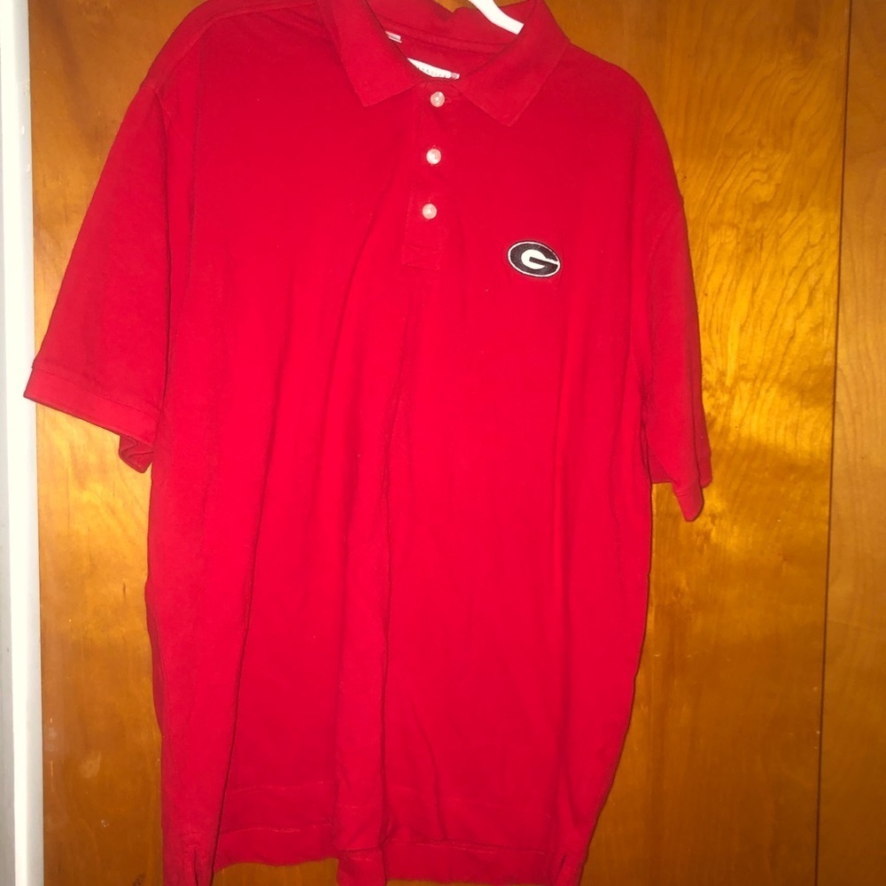 CUTTER & buck red georgia bulldogs polo shirt L